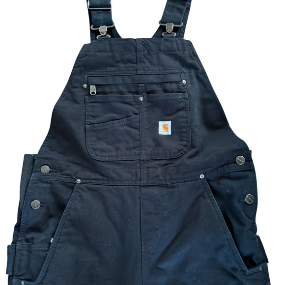 Carhartt Women's Relaxed Fit Washed Duck Insulated Bib Overall Med (8-10) SHORT - Picture 2 of 9